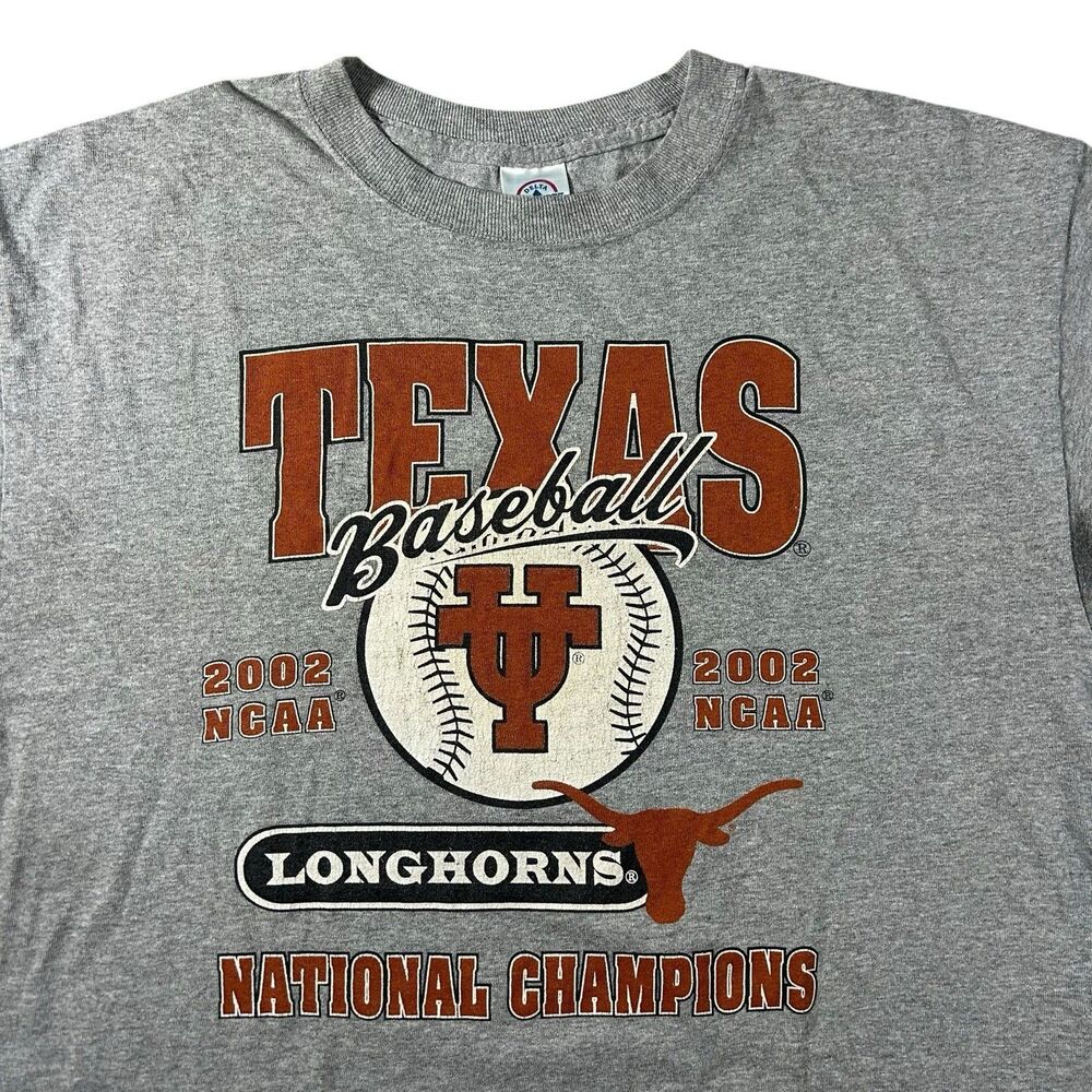 Vintage 2002 Texas Longhorns Men’s Large Graphic Shirt NCAA Baseball Champions